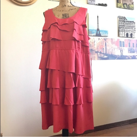 Apt. 9 Dresses & Skirts - Apt 9 salmon colored ruffle dress, Sz. 2X
